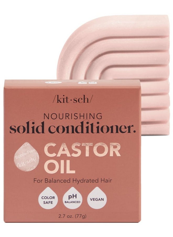 Castor Oil Hair Conditioner Bar - Hydrating, Nourishing & Cleansing, For Curly, Wavy, Or Straight Hair, Natural, Organic, Vegan, Plastic-Free, Paraben & Sulfate-Free, Eco-Friendly, 2.7 Oz