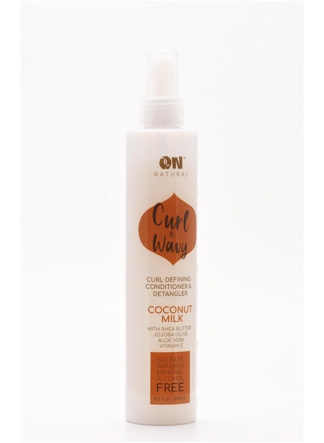 Premium Oil Free Curl N Wavy Curl Defining Conditioner & Detangler, Coconut Milk 8 Oz