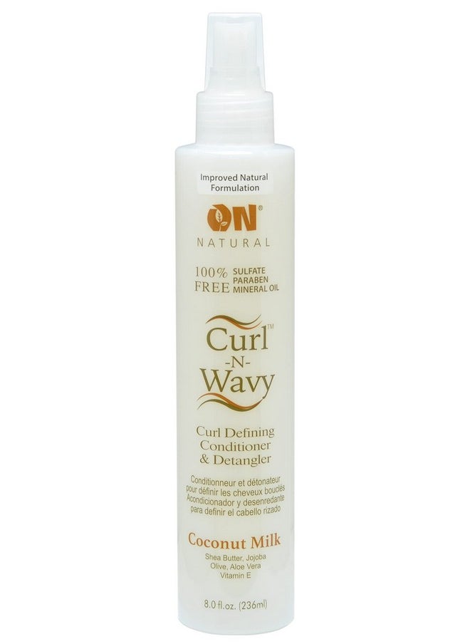 Premium Oil Free Curl N Wavy Curl Defining Conditioner & Detangler, Coconut Milk 8 Oz