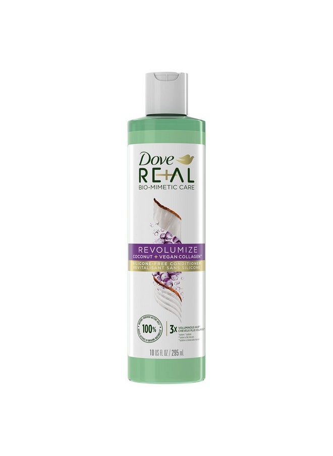 Re+Al Bio-Mimetic Care Conditioner For Fine, Flat Hair Revolumize Silicone-Free Conditioner With Coconut + Vegan Collagen 10Oz