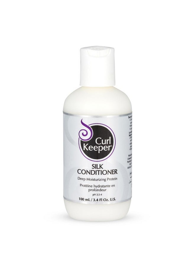 Silk Conditioner For Curly Hair, 3.38 Fl Oz - Deep Moisturizing & Cleansing Daily Hair Conditioner With Silk Amino Acids For All Curl Types - Water Based Conditioner For Men & Women