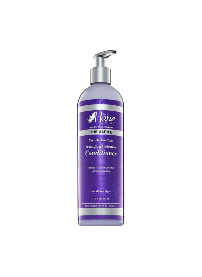 The Alpha Easy On The Curls Hydration Curly Hair Conditioner, Nourishing Detangling Conditioner Enriched With Biotin & Vitamin E, Sulfate & Paraben-Free, 16 Oz