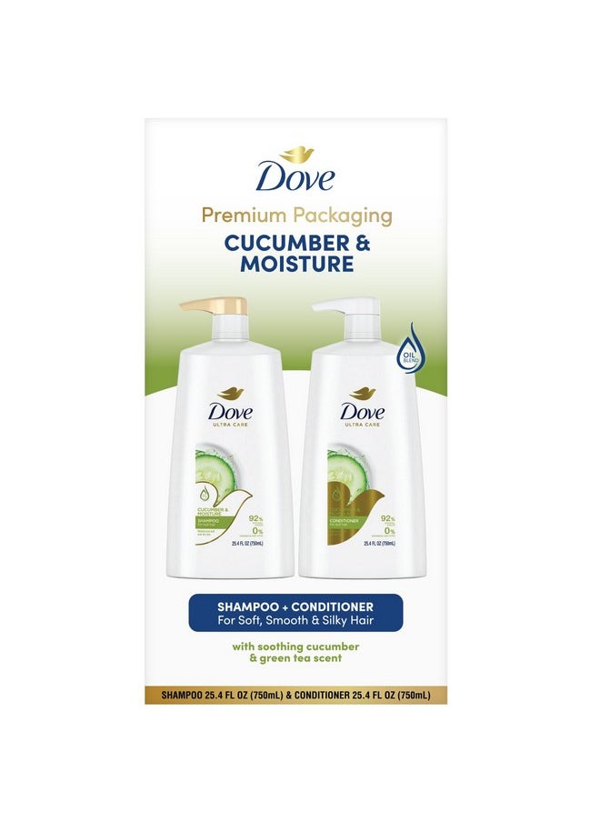 Cool Moisture Cucumber Hydrating Shampoo And Conditioner Set - 2 Piece Set, 25.4 Fl Oz (2 X 12.7 Fl Oz) With Coconut & Marula Oil, And Grapeseed Oil For Dry Hair Care