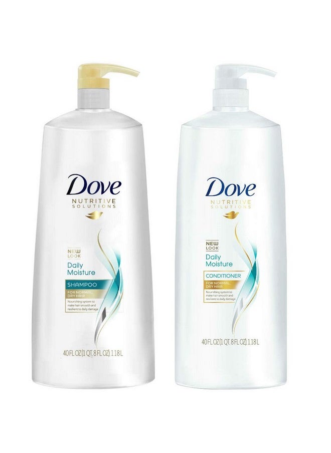 Nutritive Solutions Daily Moisture, Shampoo And Conditioner Duo Set, 40 Ounce Pump Bottles