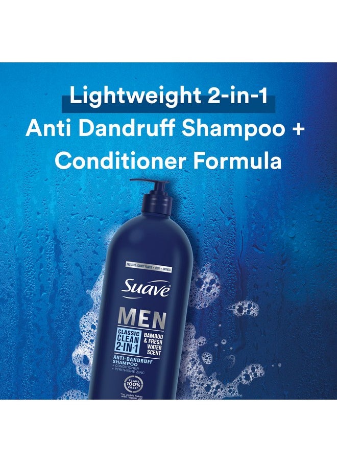 Men 2 In 1 Anti Dandruff Shampoo And Conditioner, Classic Clean With Bamboo Scent, 40 Oz Pack Of 3