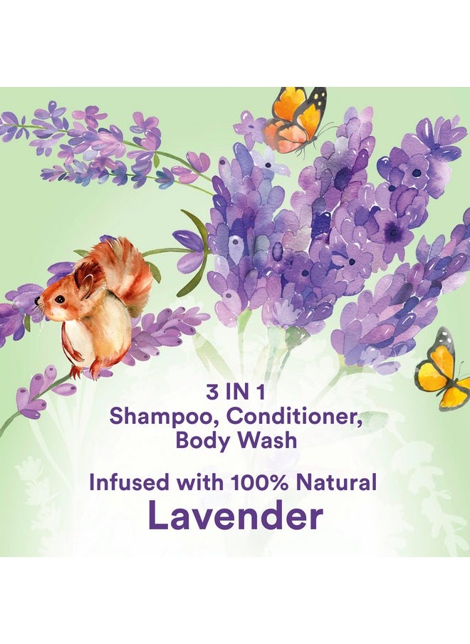 Kids Natural Lavender Oil 3-In-1 Tear Free, Body Wash, Shampoo And Conditioners, No Sulfates, No Parabens, No Silicones, No Dyes, 16.5 Oz Pack Of 4