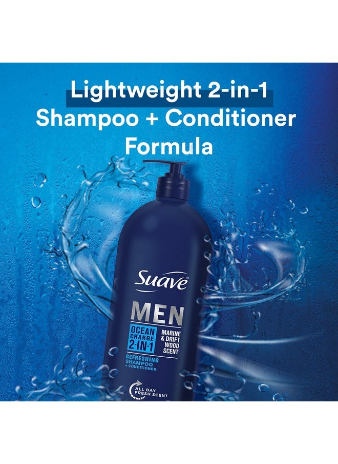 Men Shampoo And Conditioner 2 In 1 Ocean Charge Refreshing, Cleanse And Conditions Hair, 40 Oz Pack Of 3