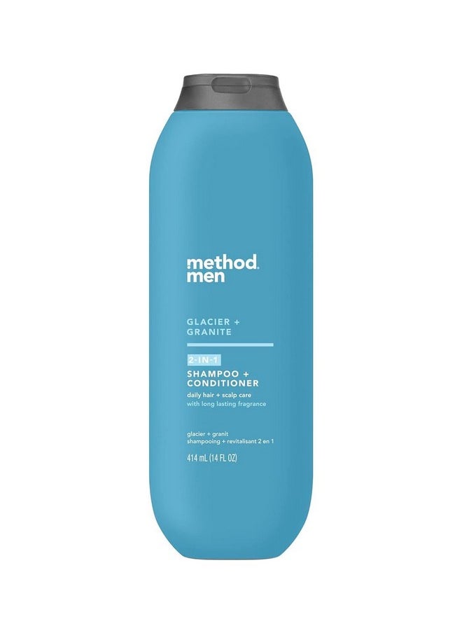 Method Men Body Wash Glacier + Granite, 18 Oz. & Method Man Shampoo And Conditioner Glacier Granite, 14 Oz. Bundle Of 2 Items, Blue