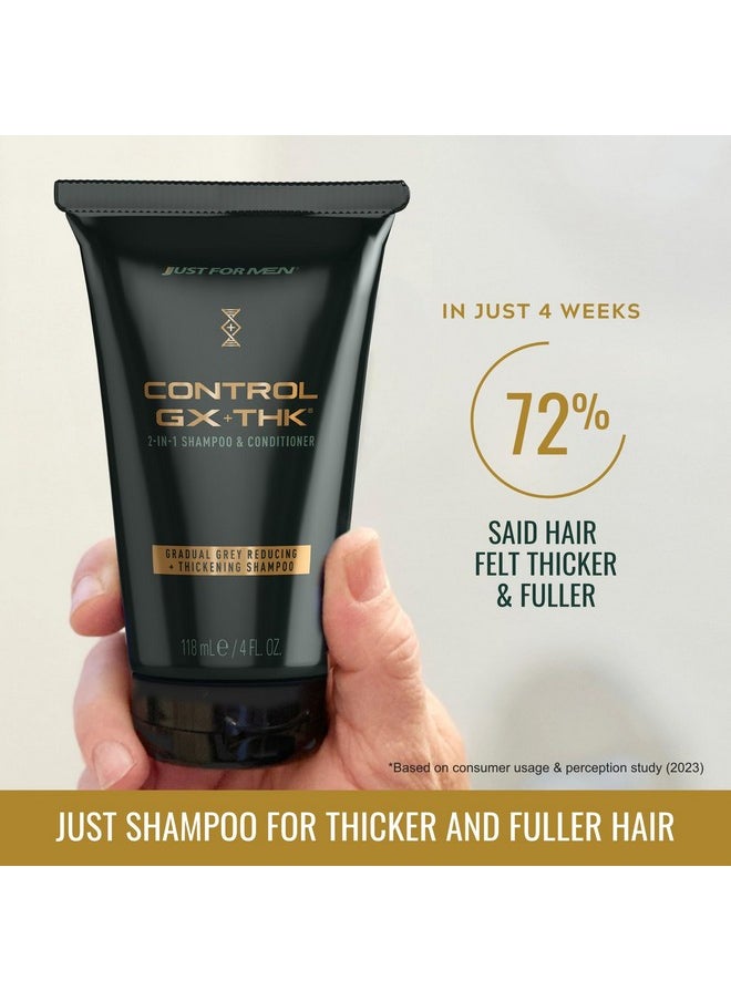 Control Gx + Thk Thickening Shampoo And Conditioner With Grey Reduction, Shampoo For Thinning Hair With Alpha Keratin, Thickens Hair Up To 20%, Works With Every Hair Texture, 4 Oz