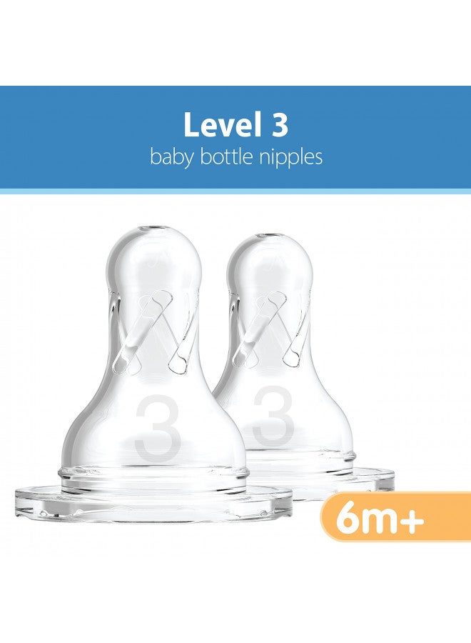 Pack Of 2 Baby Original Nipple, Level 3, 6 Months +