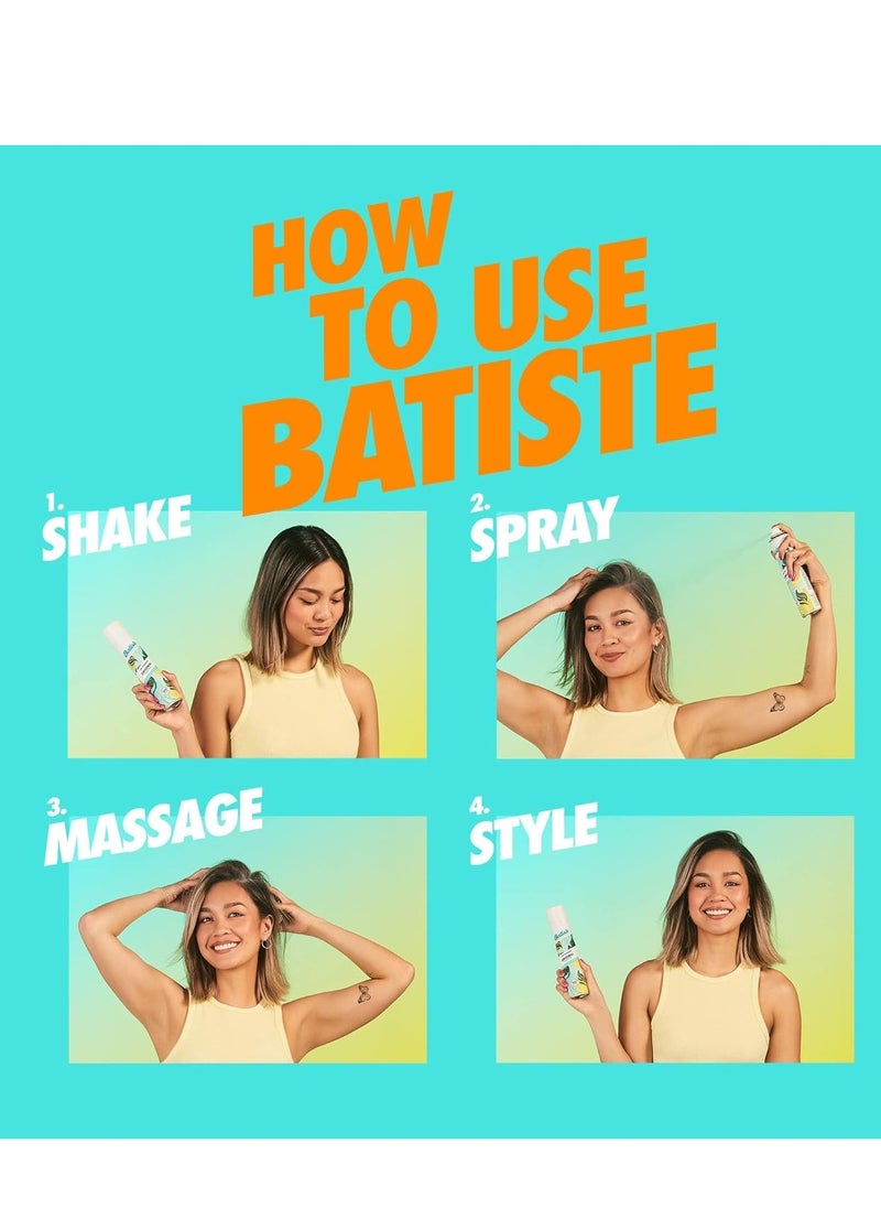 Batiste Dry Shampoo, Tropical Fragrance, Refresh Hair and Absorb Oil Between Washes, Waterless Shampoo for Added Hair Texture and Body, 5.71 oz Dry Shampoo Bottle