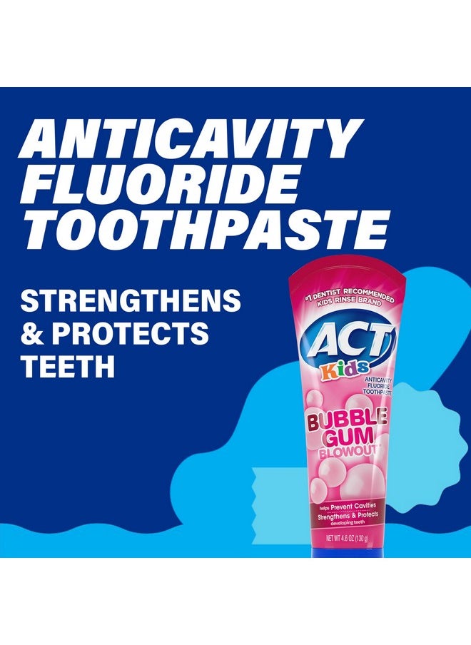 Kids Anticavity Fluoride Toothpaste 4.6 Oz. Bubble Gum Blowout