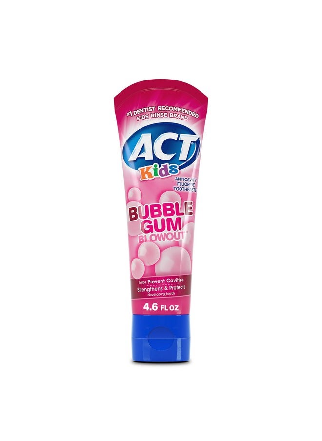 Kids Anticavity Fluoride Toothpaste 4.6 Oz. Bubble Gum Blowout