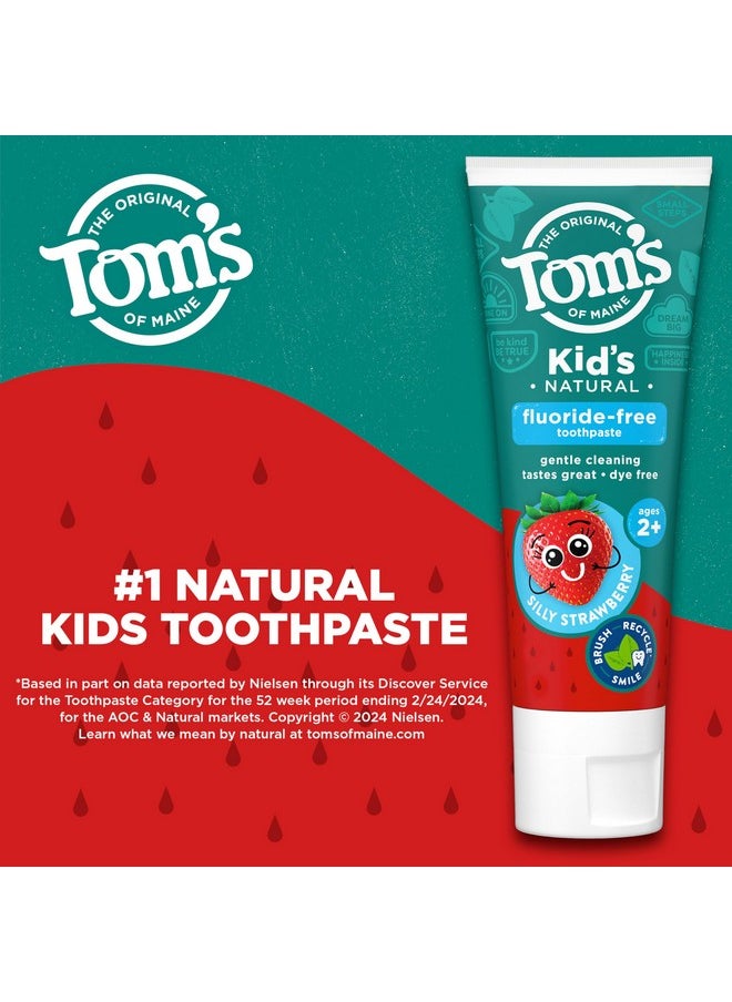 Fluoride Free Children'S Toothpaste, Natural Toothpaste, Dye Free, No Artificial Preservatives, Silly Strawberry, 5.1 Ounce (Pack Of 3) (Packaging May Vary)