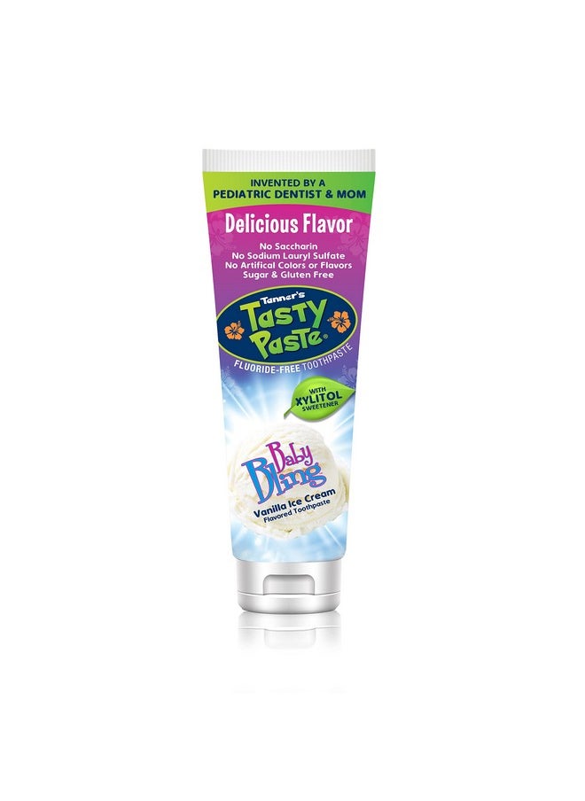 Baby Bling - Anticavity Fluoride-Free Children’S Toothpaste/Great Tasting, Safe, And Effective Vanilla Flavored Toothpaste For Kids (4.2 Oz.)