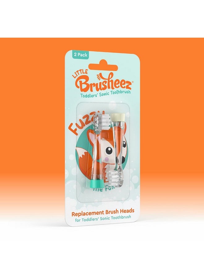 Little 2-Pack Replacement Brush Heads - Safe & Gentle Electric Brush Heads For Ages 1-3 Toddlers’ Sonic Toothbrush (Fuzzy The Fox)