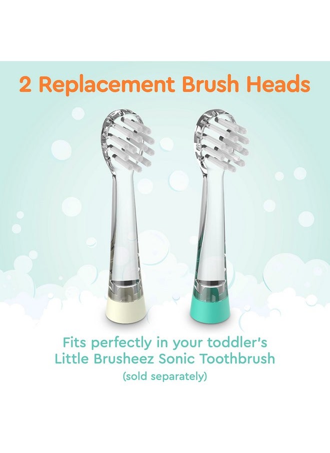 Little 2-Pack Replacement Brush Heads - Safe & Gentle Electric Brush Heads For Ages 1-3 Toddlers’ Sonic Toothbrush (Fuzzy The Fox)