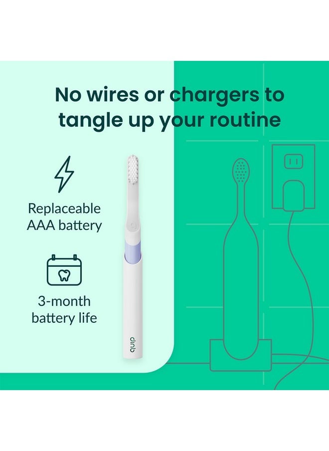 Sonic Toothbrush For Adults With Timer - Includes Extra Brush Head And Travel Cover Mount - Electric, Soft Bristle Refill Head, Plastic Handle, 3 Month Battery Life - Travel Toothbrush - Lavender