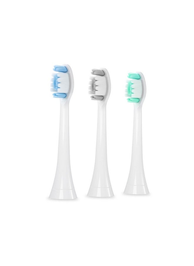 3 Packs For Philips Sonicare Replacement Heads For Kids 5+ Ultra-Soft Wavy Bristle Toothbrush, Hx9/6/3, Small, White