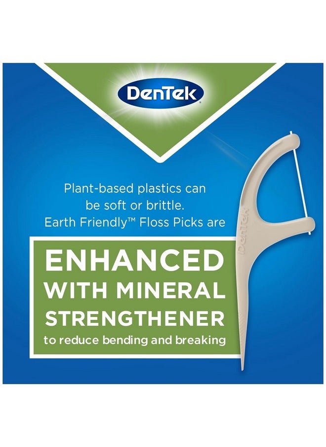 Earth Friendly Floss Picks, Organic Plant-Based Bio-Plastic Handles, Mint 60 Count (Pack Of 2)