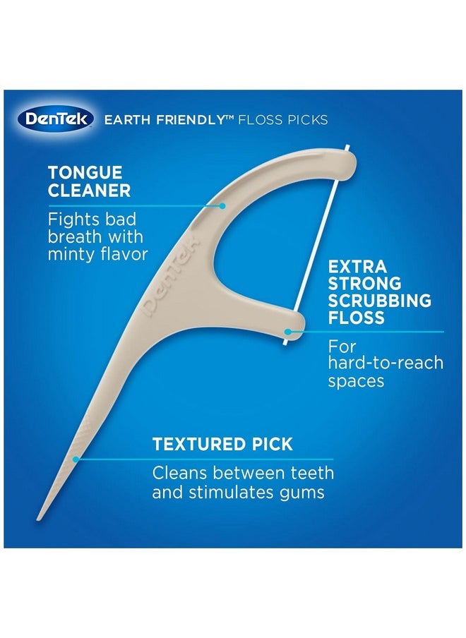 Earth Friendly Floss Picks, Organic Plant-Based Bio-Plastic Handles, Mint 60 Count (Pack Of 2)