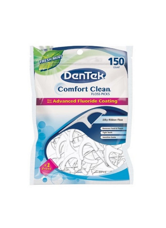 Comfort Clean Floss Picks Fresh Mint 150 Each (Pack Of 4)