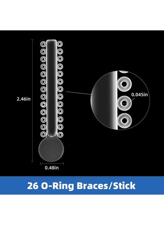 Dental Orthodontic Ligature Ties Braces 1040 Pcs, Ortho Braces Color Bands Ligature Ties Elastomeric O-Rings For Braces - Clear