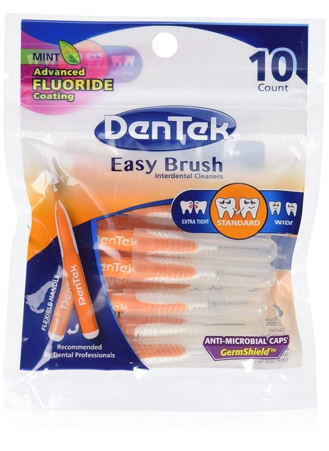 Easy Brush Interdental Cleaners | Brushes Between Teeth | Standard | Mint Flavor | 10 Count (Pack Of 6)