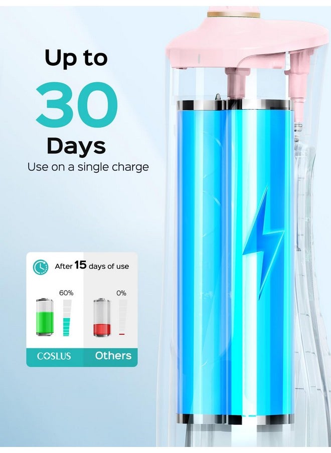 Water Dental Flosser Teeth Pick : Portable Cordless Waterproof Rechargeable Oral Irrigator, 10 Settings, 300Oz Large Reservoir, Electric Flossing Cleaner Deep Cleaning Tooth For Travel Home