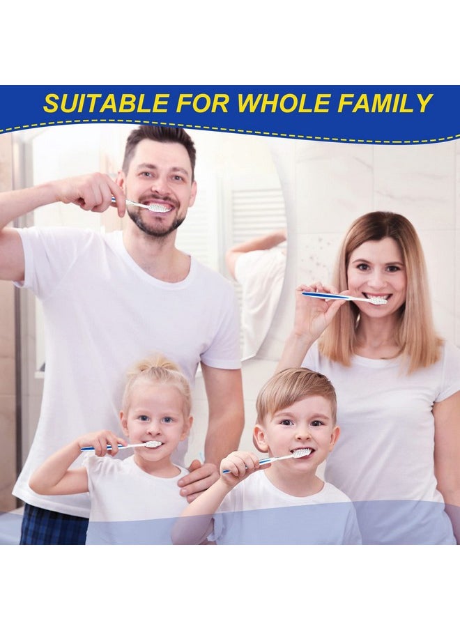 100 Pcs Individually Wrapped Toothbrush Bulk Disposable Travel Toothbrushes Soft Bristle Tooth Brush Single Pack For Camping Adults Kids Hotels Guest Toiletries (Blue)