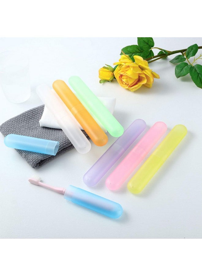 20 Pieces Travel Toothbrush Case Holder, Portable Toothbrush Storage, Classroom Pencil Case For Kids, 7 Assort Color Toothpaste Case Cover Protector For Travel Use