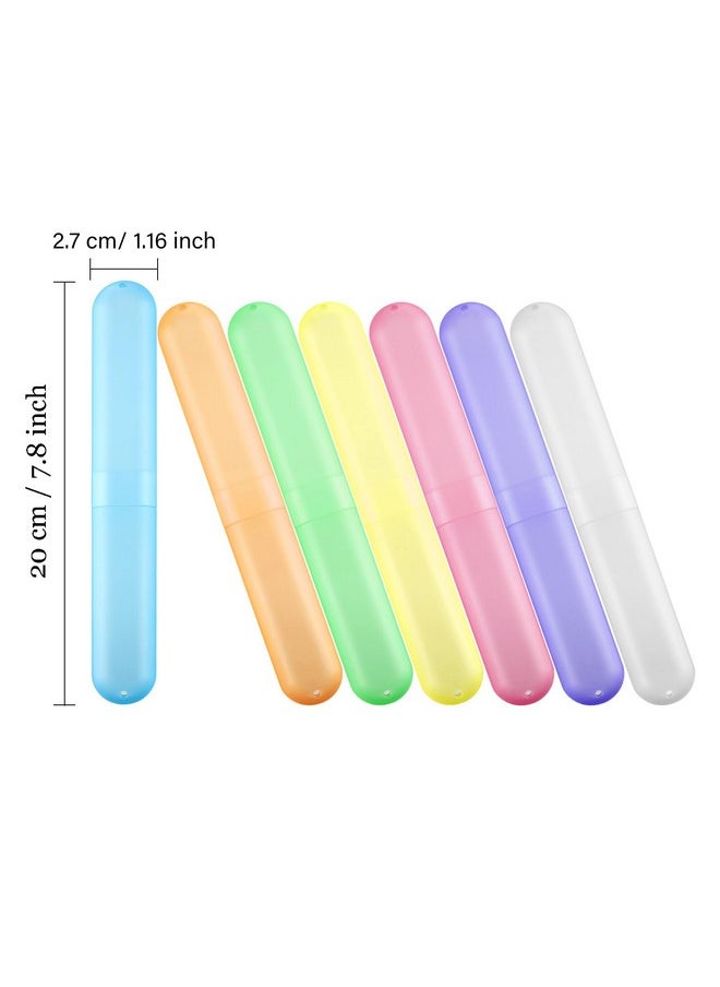 20 Pieces Travel Toothbrush Case Holder, Portable Toothbrush Storage, Classroom Pencil Case For Kids, 7 Assort Color Toothpaste Case Cover Protector For Travel Use