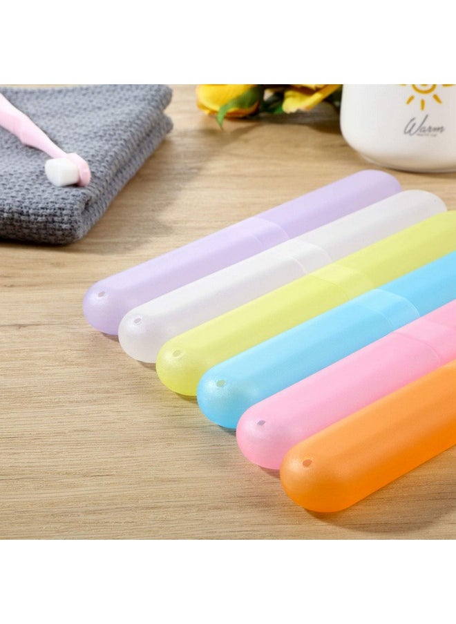 20 Pieces Travel Toothbrush Case Holder, Portable Toothbrush Storage, Classroom Pencil Case For Kids, 7 Assort Color Toothpaste Case Cover Protector For Travel Use