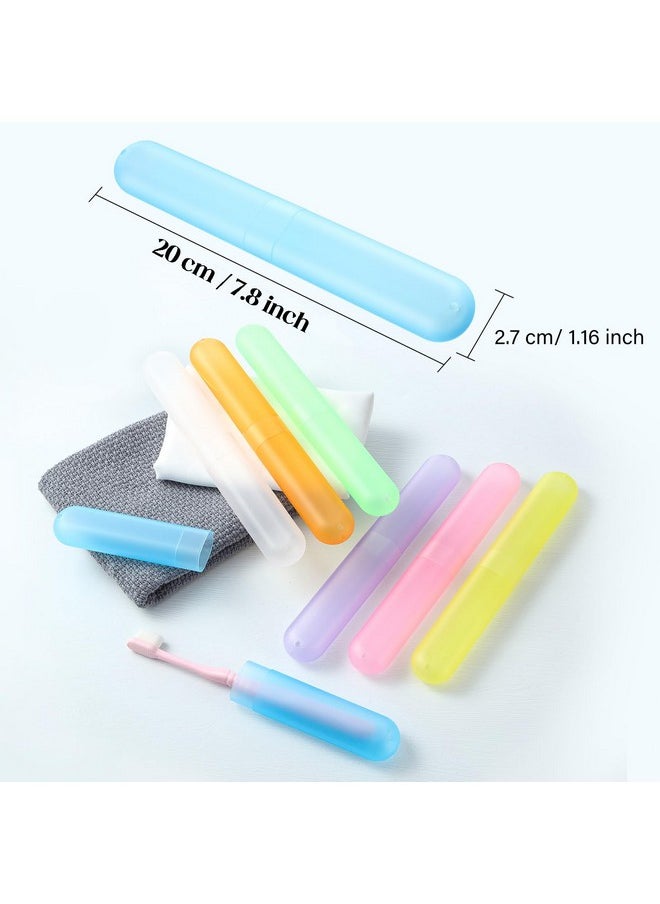 20 Pieces Travel Toothbrush Case Holder, Portable Toothbrush Storage, Classroom Pencil Case For Kids, 7 Assort Color Toothpaste Case Cover Protector For Travel Use