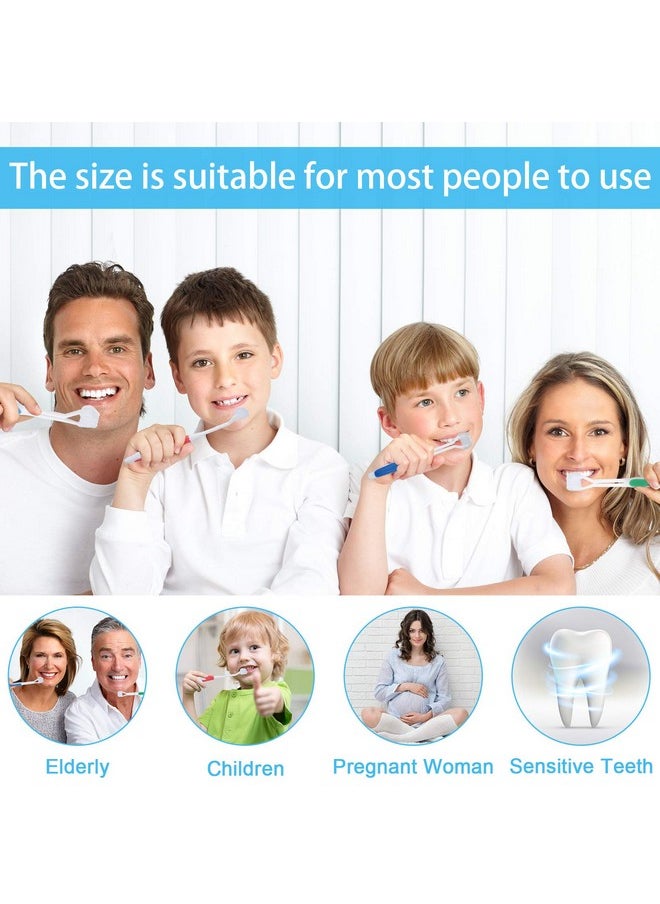 8 Pieces 3 Sided Toothbrush Kids Adults Teeth Soft Toothbrush 3 Bristle Toothbrush Manual Toothbrush Nice Angle Bristles For Cleaning Each Tooth, 4 Colors