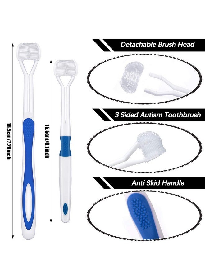 8 Pieces 3 Sided Toothbrush Kids Adults Teeth Soft Toothbrush 3 Bristle Toothbrush Manual Toothbrush Nice Angle Bristles For Cleaning Each Tooth, 4 Colors