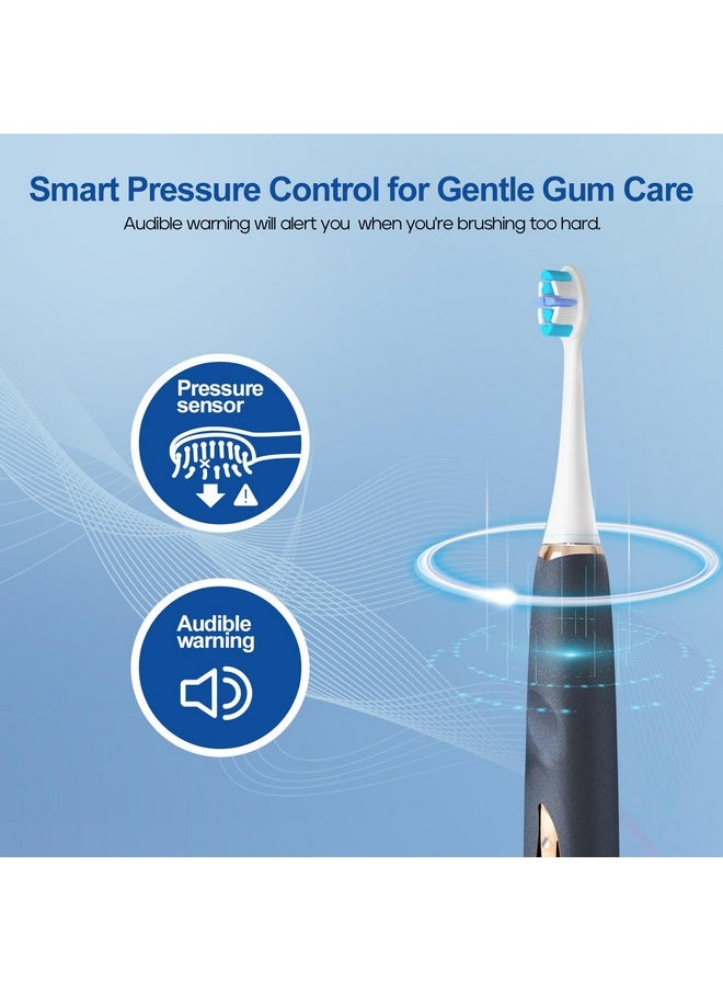 Electric Toothbrushes For Adults, Rechargeable Toothbrushes With 8 Brush Heads,5 Modes, Toothbrush With Pressure Sensor, Ultrasonic Toothbrush,Sg-2753(Blue)