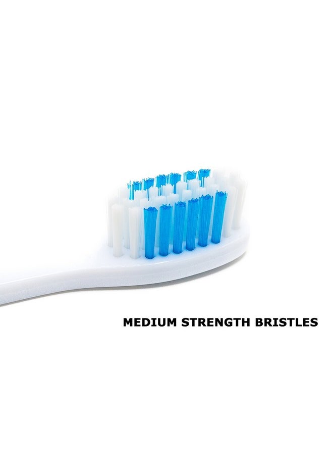 Travel Toothbrush, On The Go Folding Feature, Medium Bristle Brushes (3 Pack Medium-Multicolor)