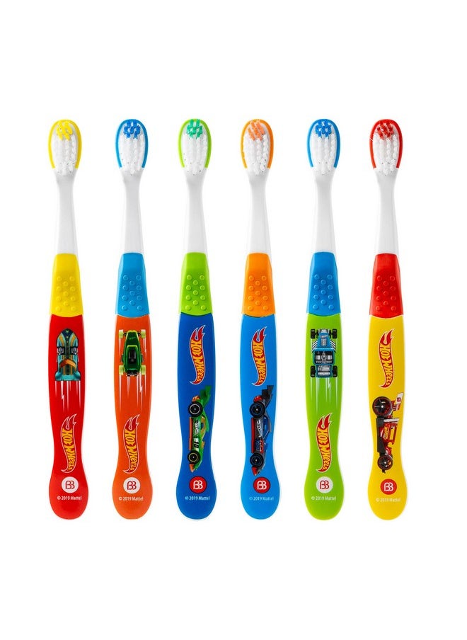 6-Pack Hot Wheels Toothbrush For Kids, Kids Battery Powered Toothbrushes, Toothbrush Pack, Soft Bristle Toothbrushes For Kids, Toddler Toothbrush Ages 2-4, Multicolor