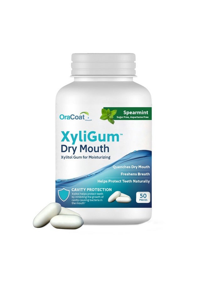 ® Xyligum™ Dry Mouth - Sugar Free Chewing Gum With Xylitol For Dry Mouth & Gum Health Spearmint, 50 Piece Bottle