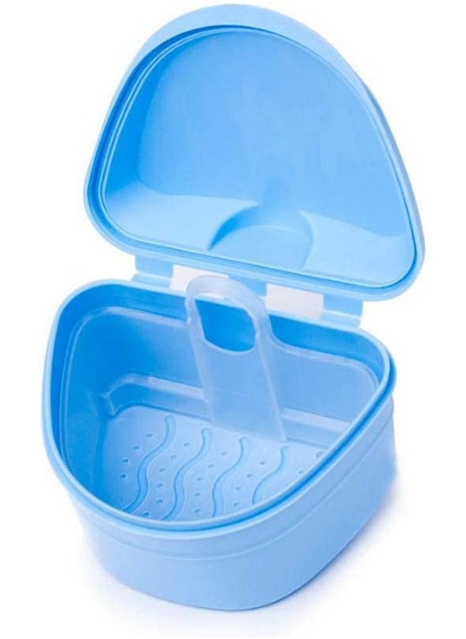 Denture Retainer Cleaner Kit, Denture Cleaning Case With Denture Brush (Blue)