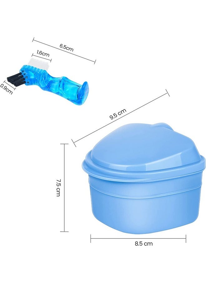 Denture Retainer Cleaner Kit, Denture Cleaning Case With Denture Brush (Blue)