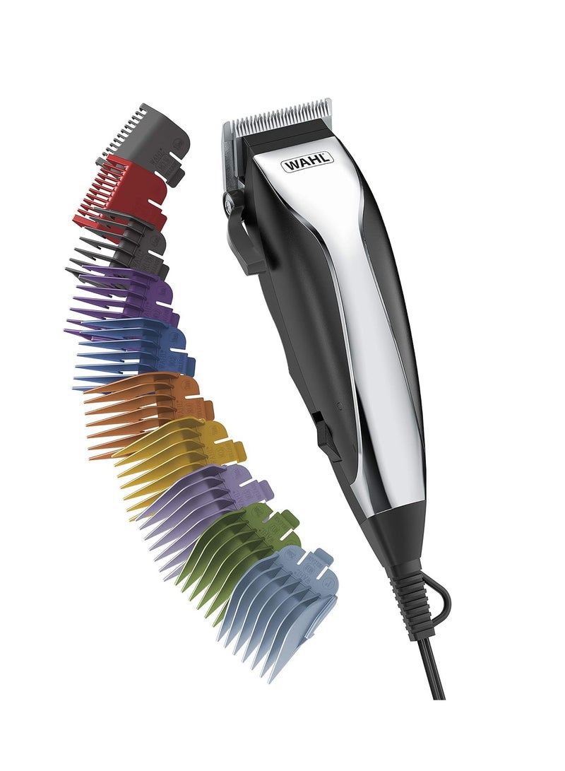 Home Haircutting Corded Clipper Kit With Adjustable Taper Lever, And 10 Color Coded Guards For Easy Clipping & Trimming - Model 79722