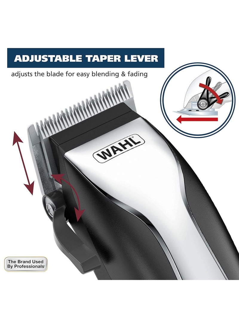 Home Haircutting Corded Clipper Kit With Adjustable Taper Lever, And 10 Color Coded Guards For Easy Clipping & Trimming - Model 79722