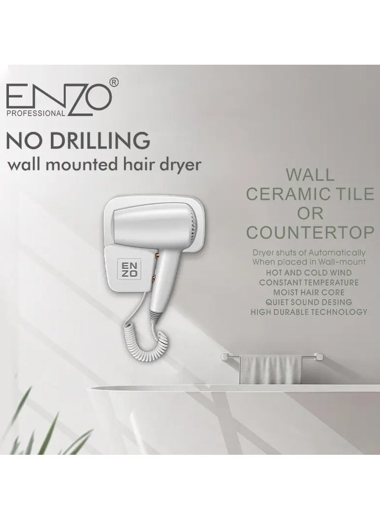 Enzo Wall/Counter Hair Dryer (Hot & Cold) -1600 W (EN-6005)