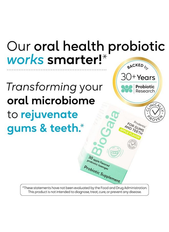 Oral Health Probiotic Lozenges | Promotes Healthy Gums & Teeth | Defends Against Common Dental Problems | Transforms Your Oral Microbiome | Allergen, Dairy, Soy & Gluten Free | Apple Flavor