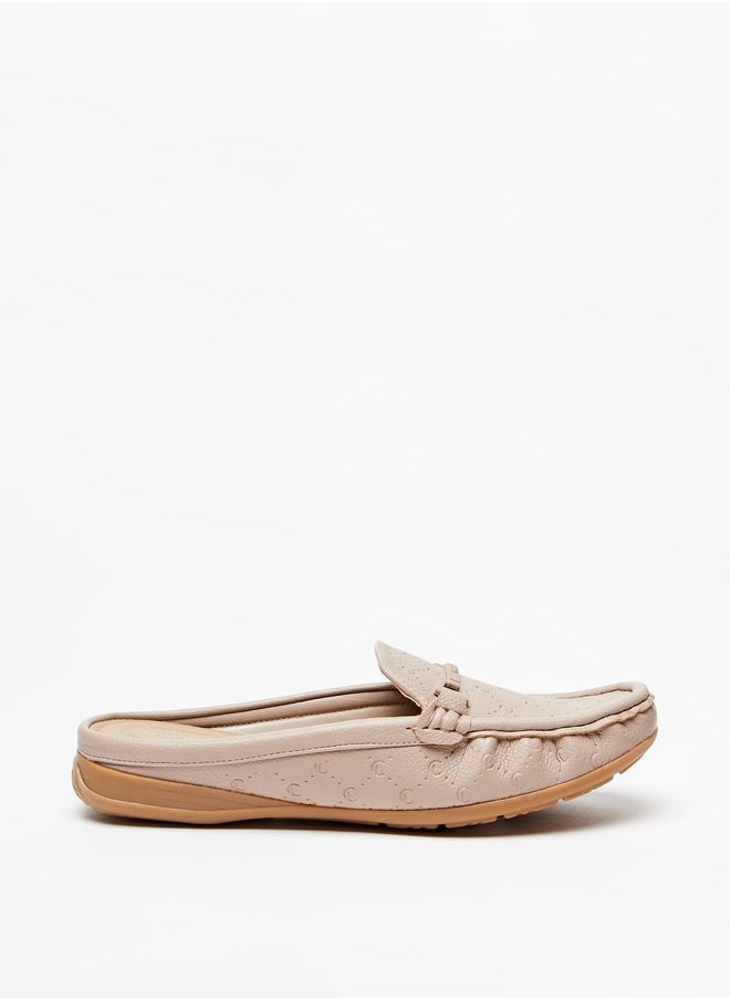 Women's Monogram Embossed Slip-On Mules