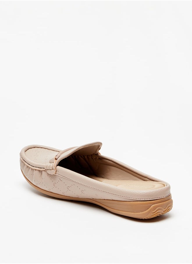 Women's Monogram Embossed Slip-On Mules