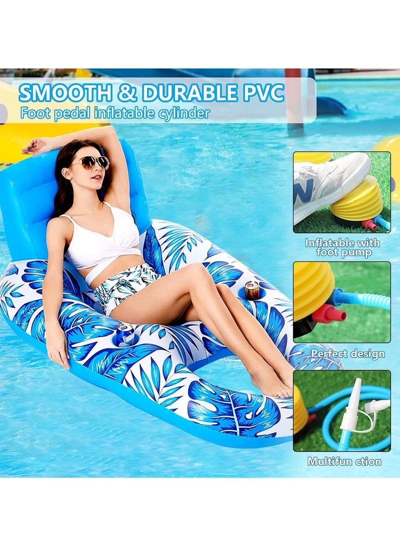 Inflatable Floating Water Hammock, PVC, Foldable, Striped, Adult Lounger Chair, Pool Float Bed