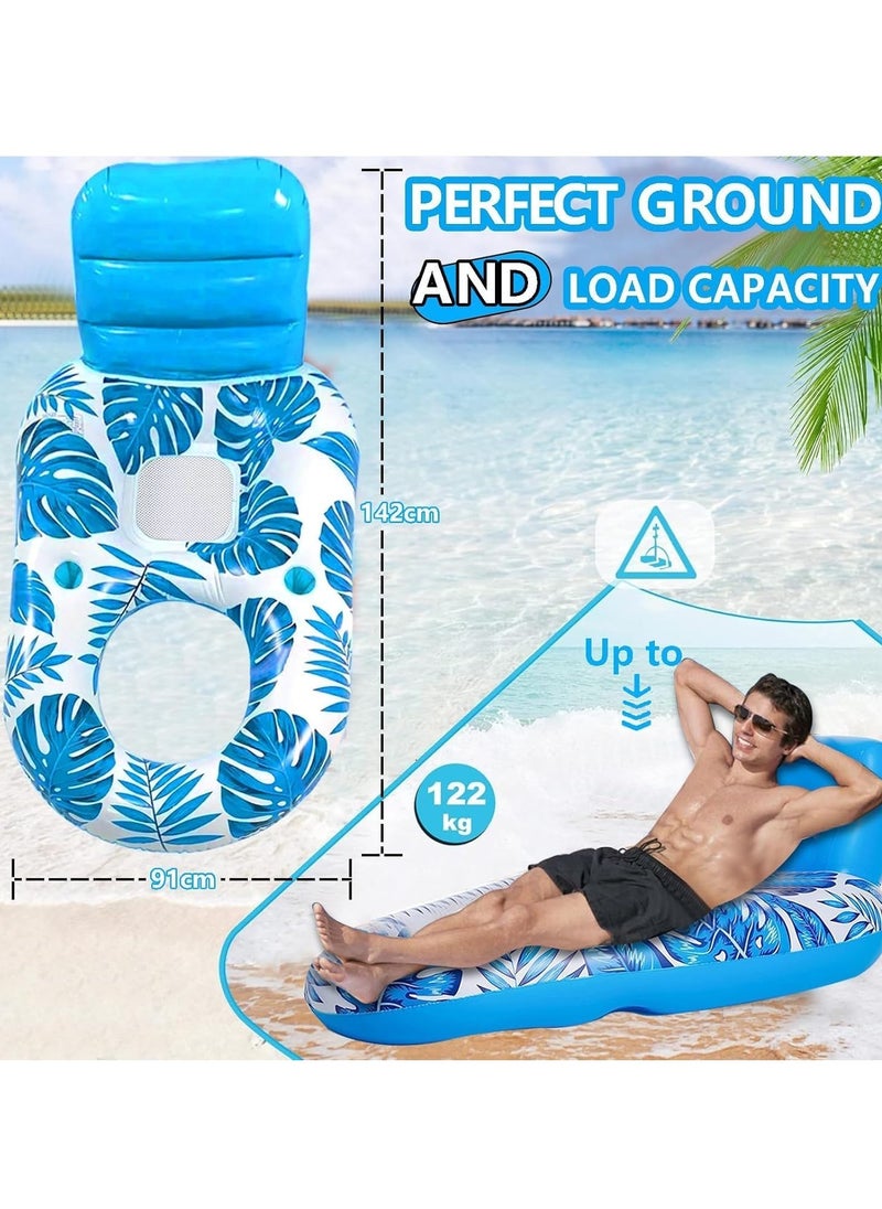 Inflatable Floating Water Hammock, PVC, Foldable, Striped, Adult Lounger Chair, Pool Float Bed